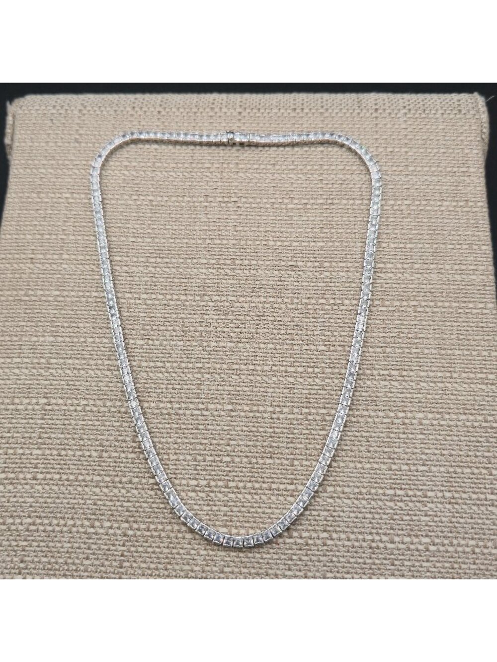 18 Inch Iced Out Square Cut CZ Tennis Chain Necklace for Men Women Hip Hop B1544